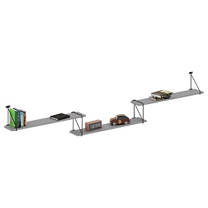 Полка с полкодержателями COFFEE SH3-ROD/BAR, серый, 2380х166х392 мм